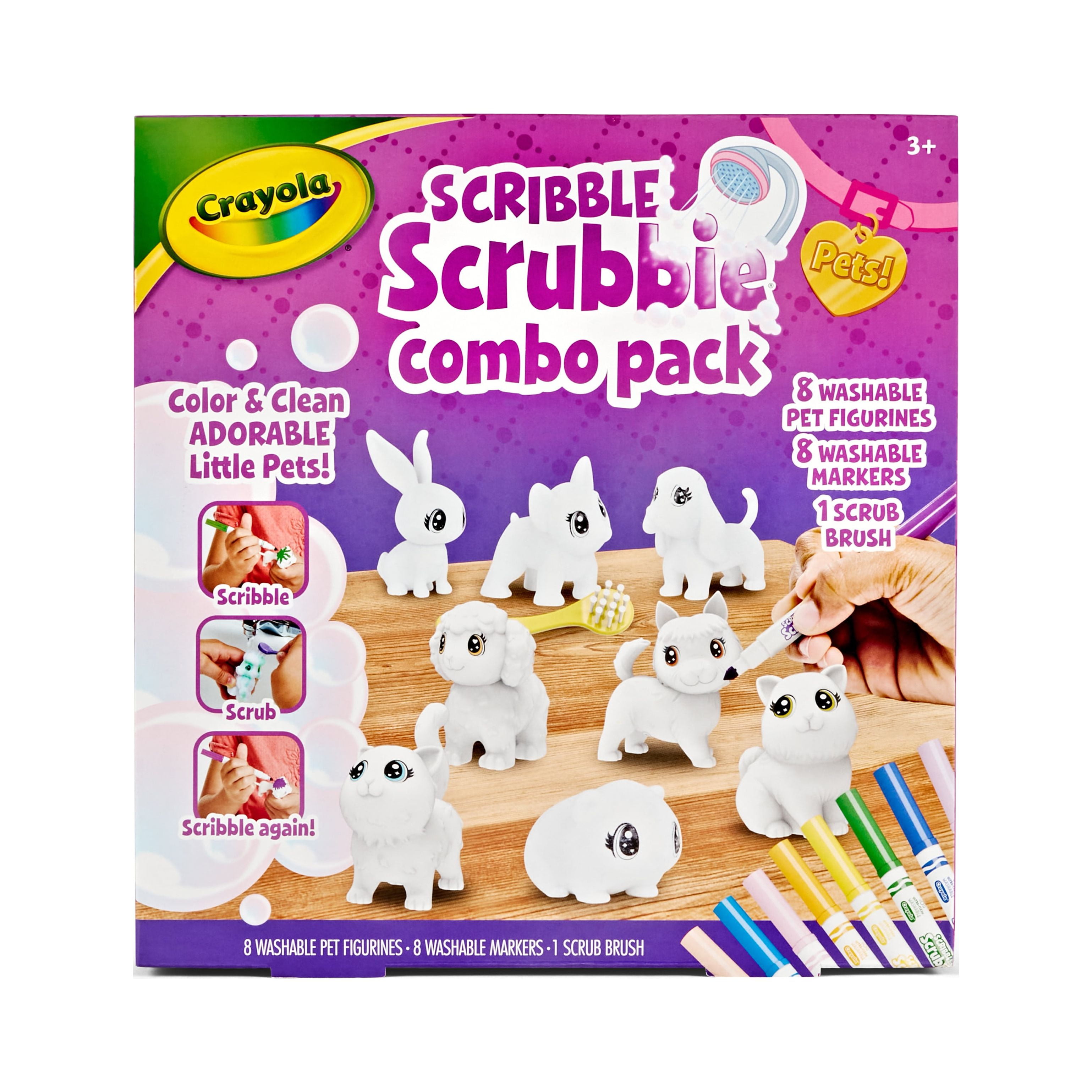 Crayola Scribble Scrubbie Color & Wash, Animal Toy for Kids, Arts & Crafts,  Beginner Unisex Child 