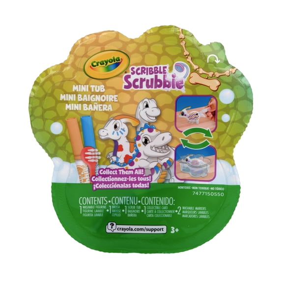 Crayola Scribble Scrubbie Pets Mini Tub, Dinosaur Color & Wash Toy, DIY Arts and Crafts, Creative Gift for Kids, Ages 3+