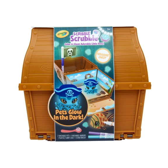 Crayola Scribble Scrubbie Pets Glow Ocean Chest, Assorted Colors, Beginner Unisex Child