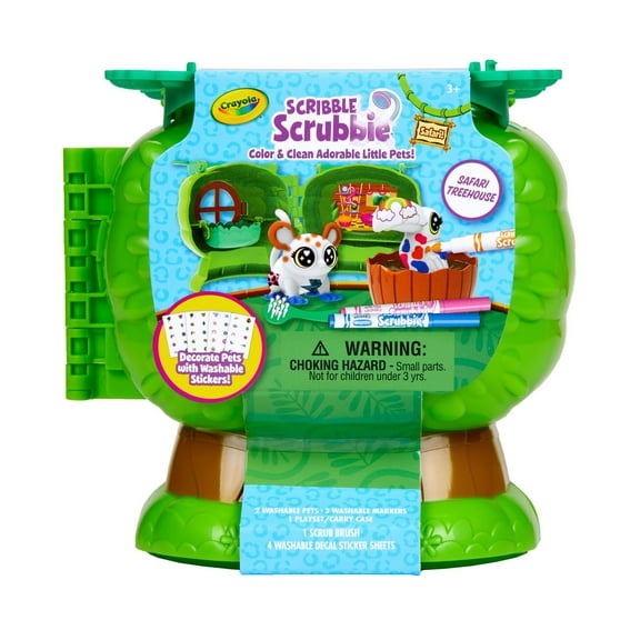 Crayola Scribble Scrubbie Pets Safari Treehouse Toy Set, Coloring Gift for Kids, Jungle Arts & Crafts