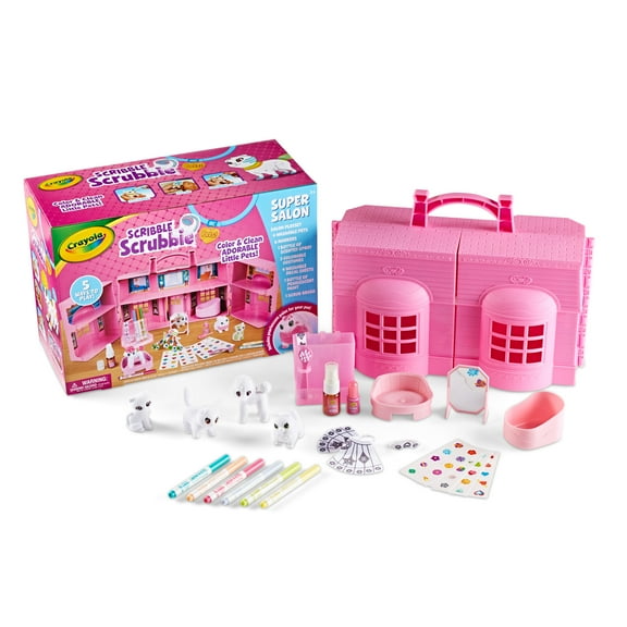 Crayola Scribble Scrubbie Pets Super Salon, Creative Toys for Kids, Coloring Gifts for Girls & Boys, Arts and Crafts, Ages 3+
