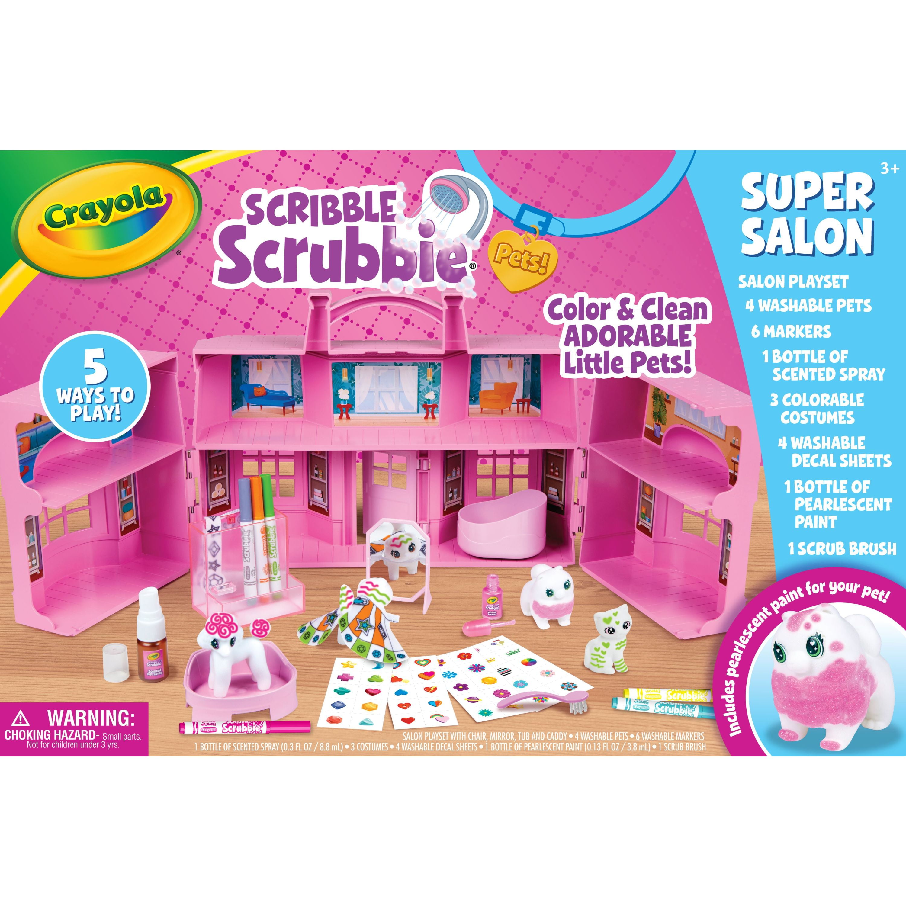 Crayola Scribble Scrubbie Pets Beauty Shop Drawing And Coloring Kit : Target