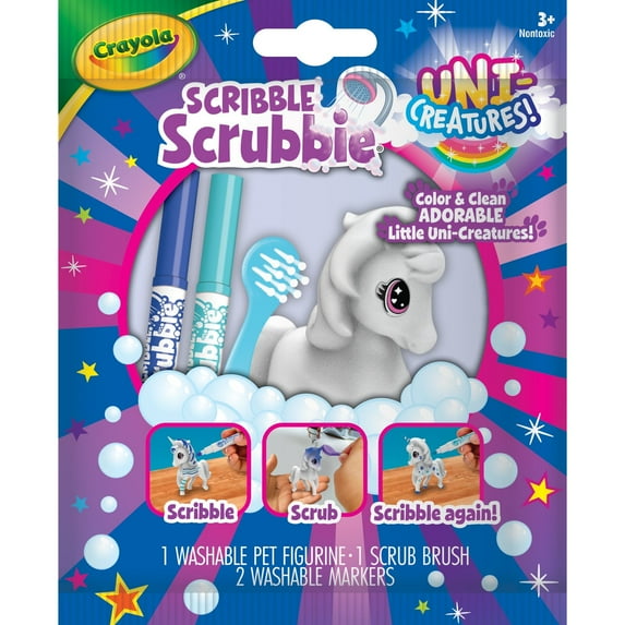Crayola Scribble Scrubbie Pets, Uni-Creature 1 Count, Mythical Animal Toy, Gifts for Kids, Child