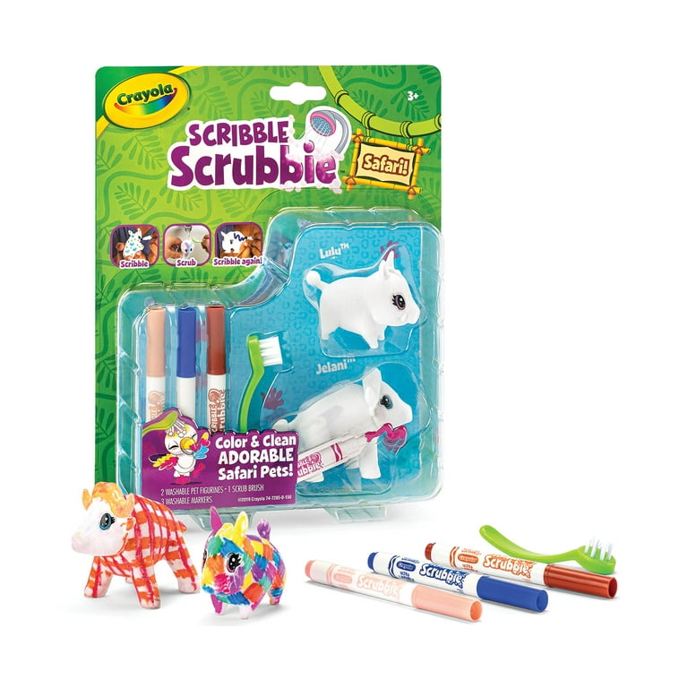 Crayola Scribble Scrubbie Safari 2 Ct, Warthog and Water Buffalo