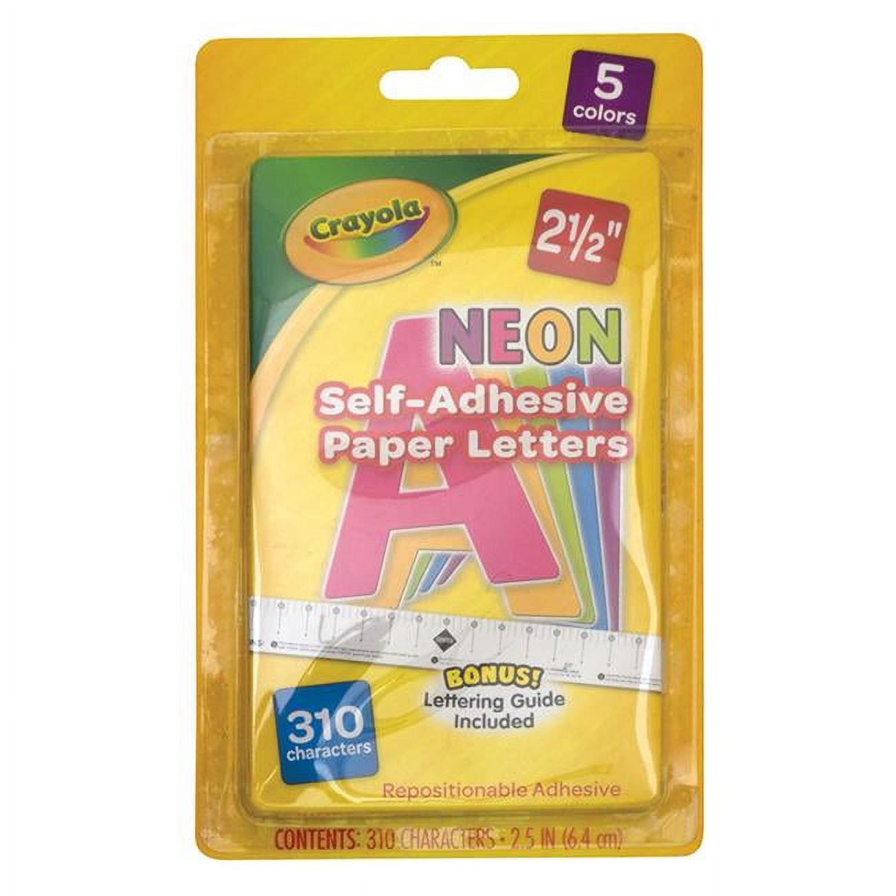 Crayola Self-Adhesive Paper Letters - Self-adhesive - Assorted Neon - Paper - 310 / Pack Crayola Self-Adhesive Paper Letters - Self-adhesive - Assorted Neon - Paper - 310 / Pack