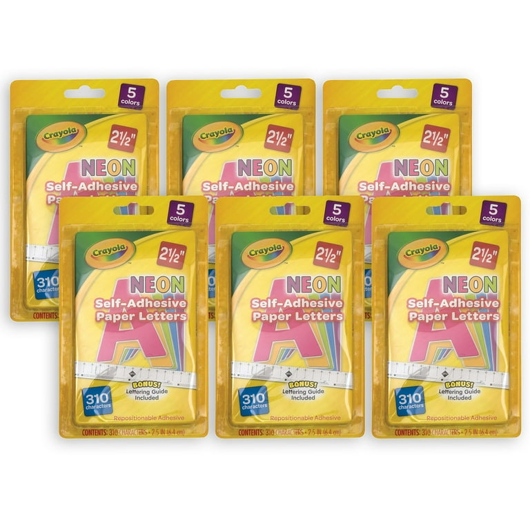 Crayola Self-Adhesive Paper Letters - Self-adhesive - Assorted Neon - Paper - 310 / Pack Crayola Self-Adhesive Paper Letters - Self-adhesive - Assorted Neon - Paper - 310 / Pack