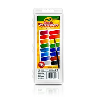 Color Swell Bulk Watercolor Paint Packs and Quality Wood Brushes, 18 packs,  8 Washable Colors per pack 