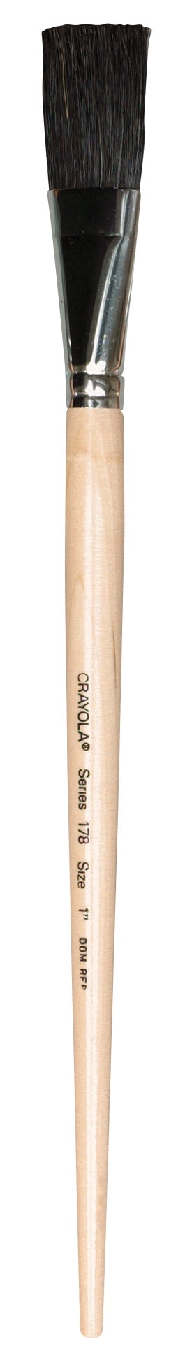 Crayola Series 178 Black Hair Long Wood Handle Easel Brush, 1 In
