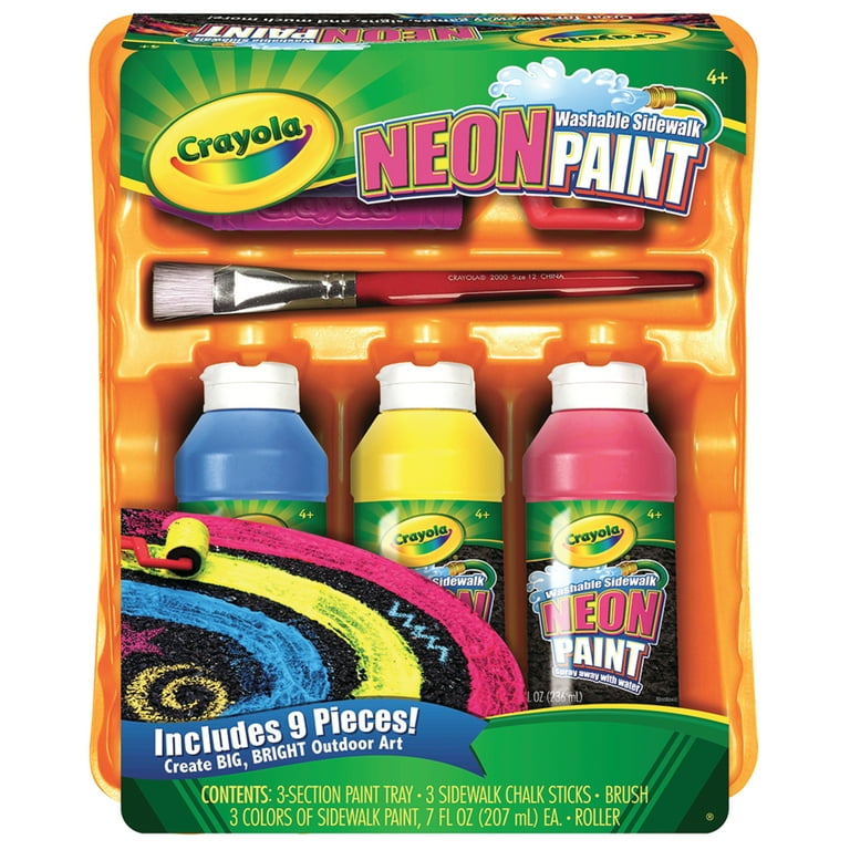 Crayola Neon Sidewalk Washable Paint Set for Kids Art Supplies