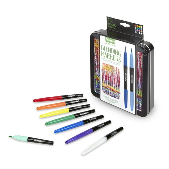 Crayola Signature Blending Markers, College School Supplies, Teacher Gifts, 16 Pcs