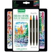 Crayola Signature Brush & Detail Dual-Tip Markers, 16 Ct, Art Supplies for Teens, Adult Coloring