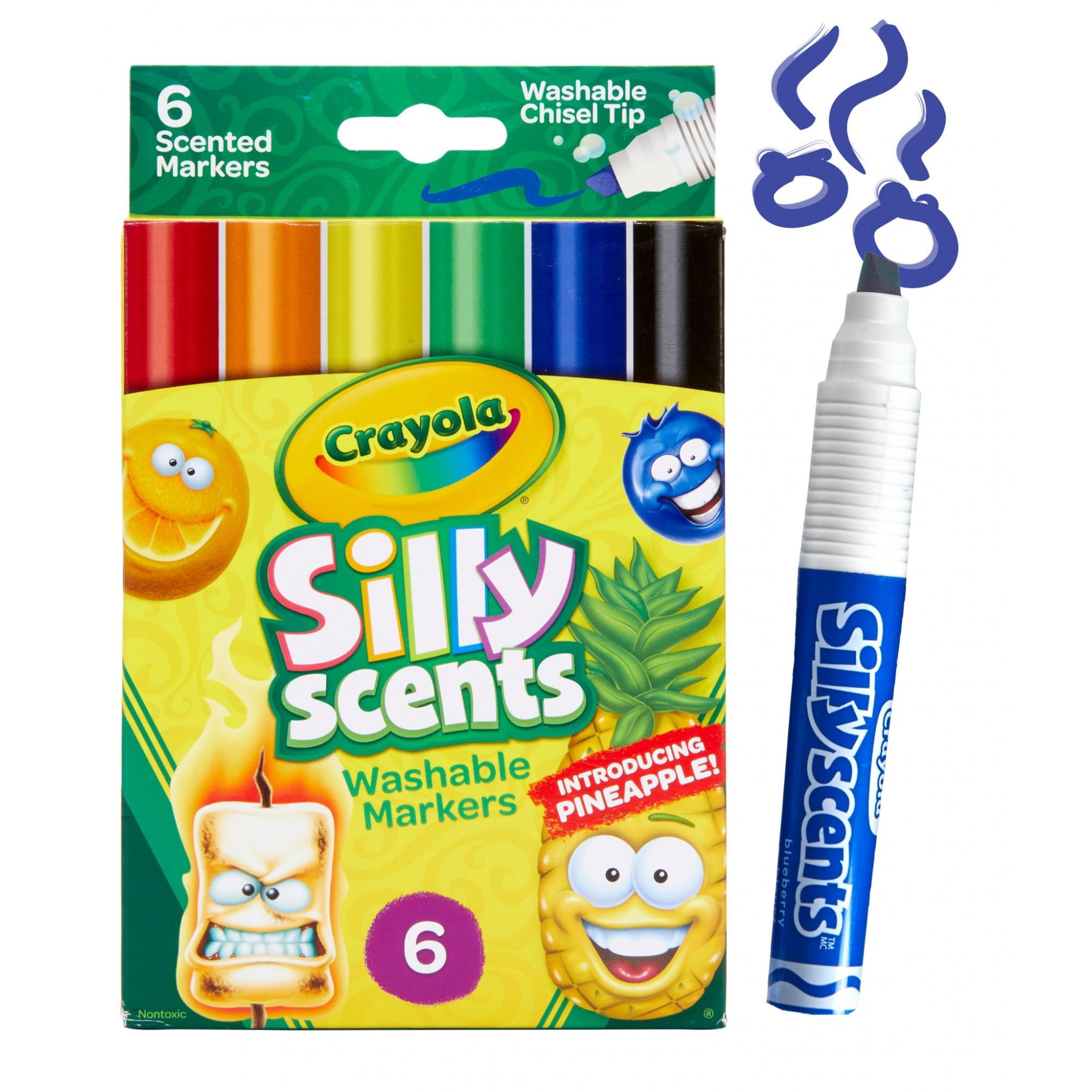 Crayola Silly Scents Chisel Tip Scented Markers, 6 Count, Beginner Unisex  Child