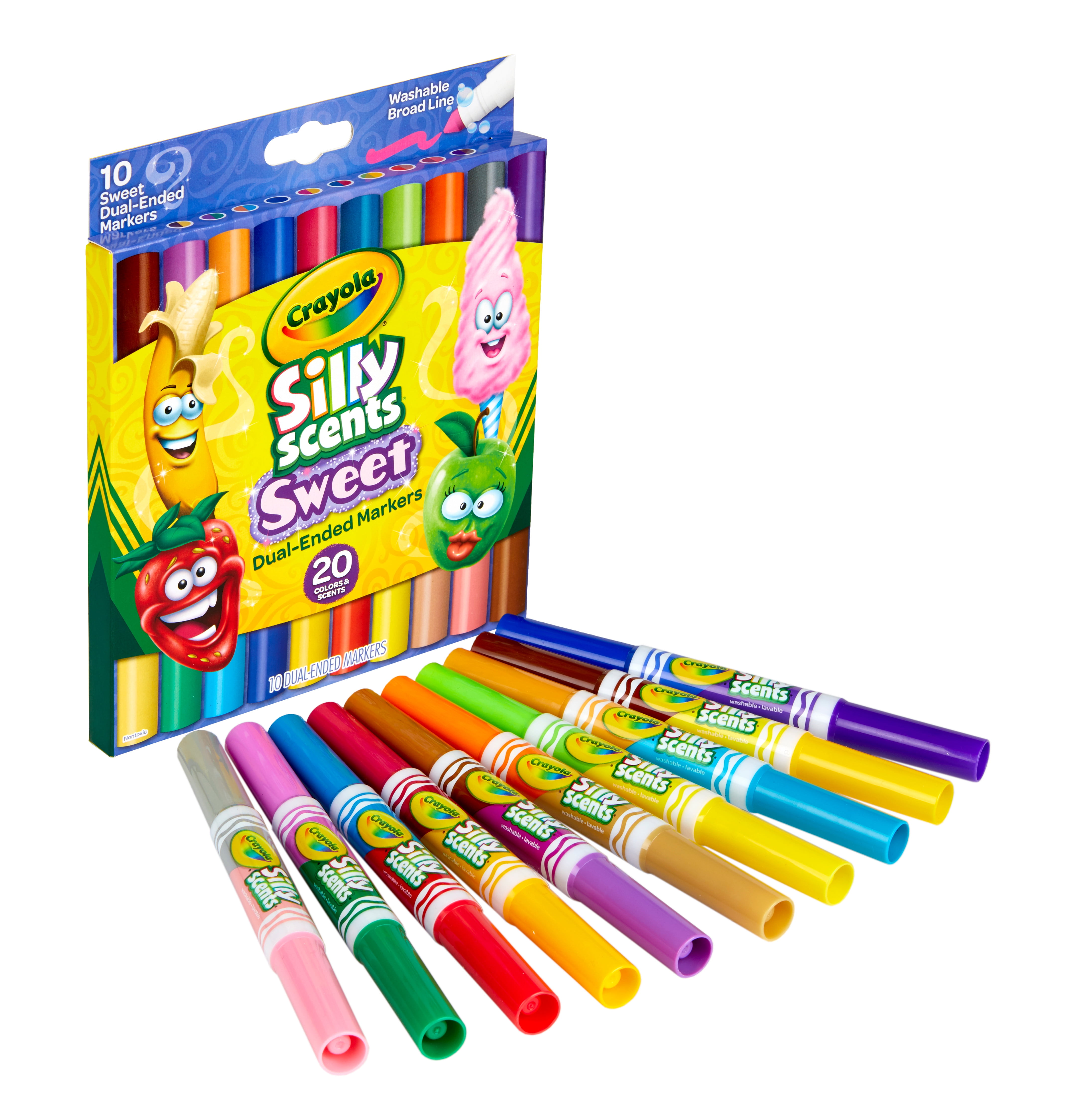 Crayola Silly Scents Dual-Ended Markers, 10 Count- 20 Scents