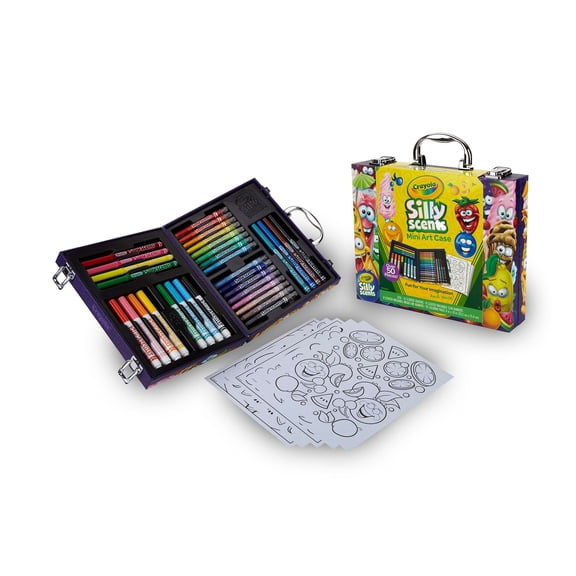 Crayola Silly Scents Mini Inspiration Art Case Coloring Set, Scented School Supplies, Child, 50 Pieces