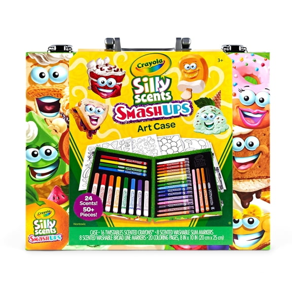 Crayola Silly Scents Mini Inspiration Art Case, Scented Crayons & Markers Set, Art Kit for Kids, Coloring Supplies, Travel Gifts for Kids, Ages 4+