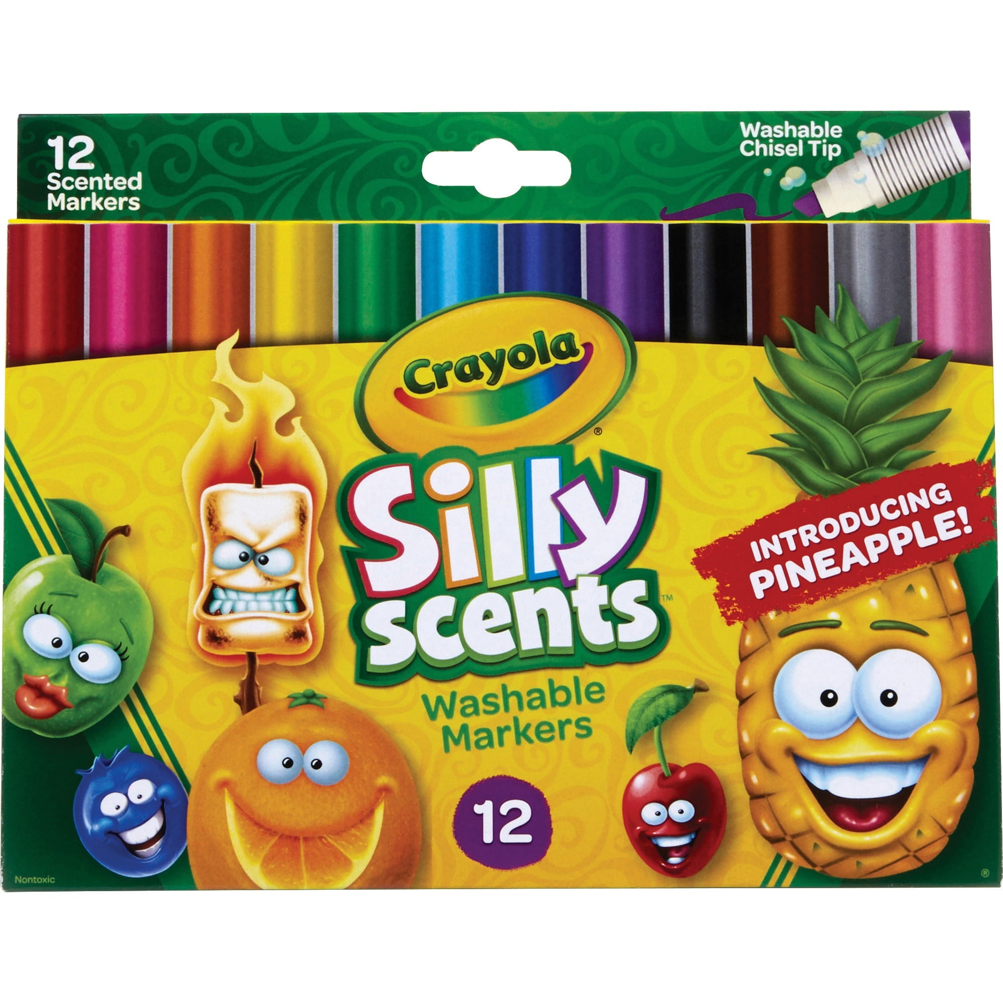 Crayola Silly Scents Scented Chisel Tip Washable Markers, 12 Count