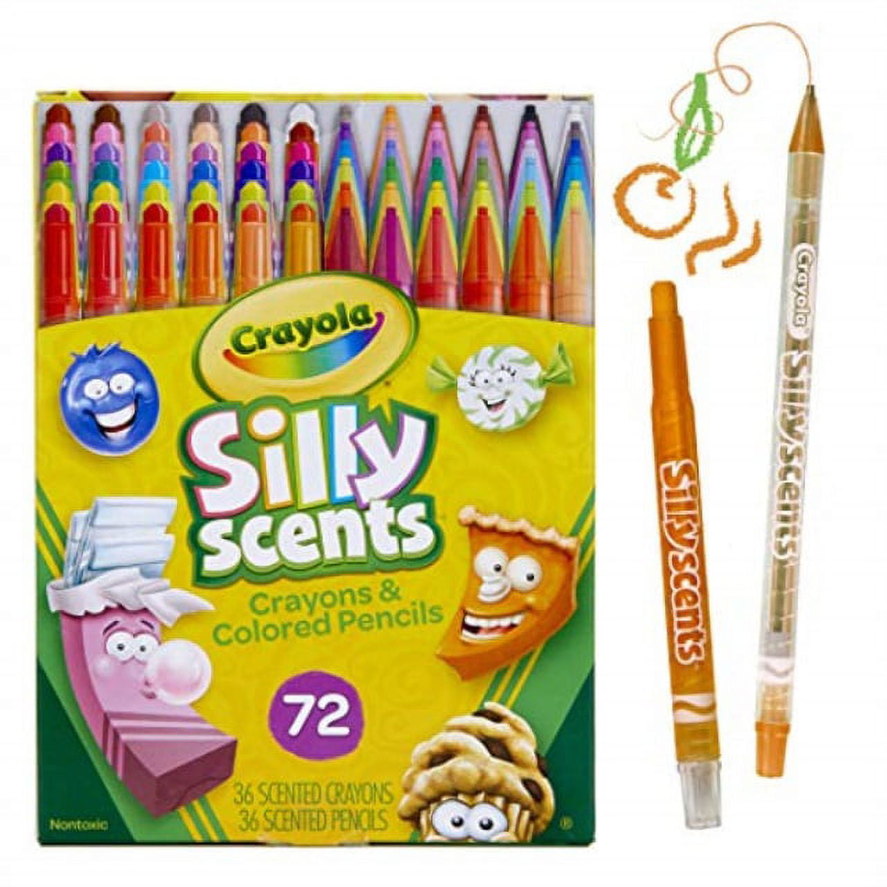 crayola silly scents twistables, scented crayons & pencils, 72 count, gift