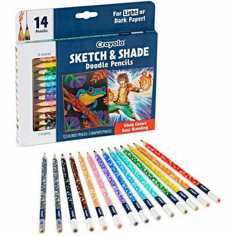 Crayola Sketch & Shade Doodle Pencils - 2H, HB Lead - Graphite Lead - Multicolor Barrel - 14 / Pack Crayola Sketch & Shade Doodle Pencils - 2H, HB Lead - Graphite Lead - Multicolor Barrel - 14 / Pack