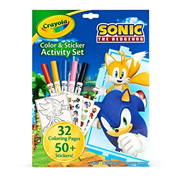 Crayola Sonic the Hedgehog Coloring & Sticker Activity Art Kit (35 Piece)