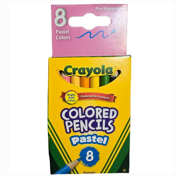 Crayola Specialty Pastel Color Pencils - 8 Pack Pre-Sharpened Pastel Colors Miniature Pencils - Limited Edition