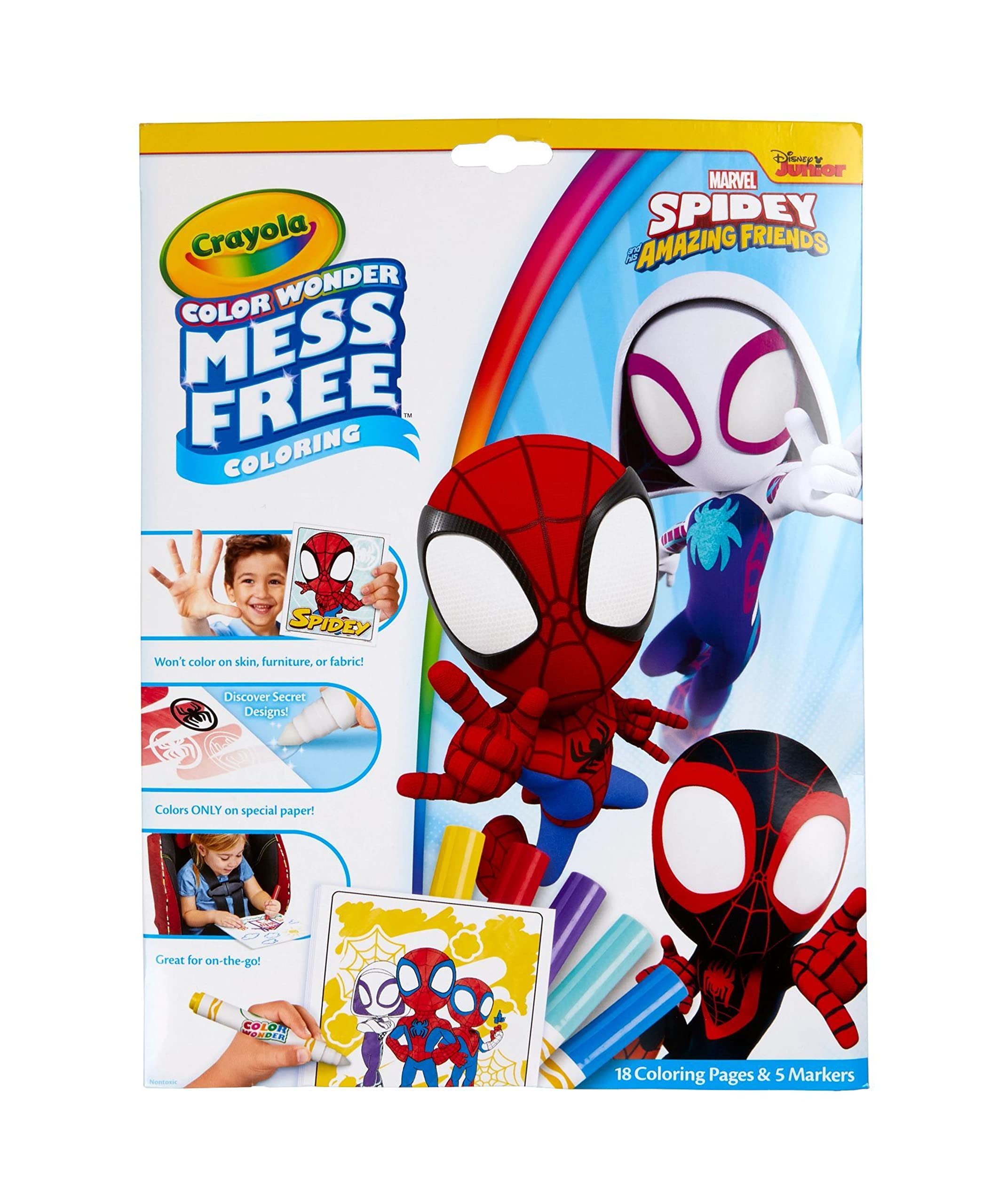 Crayola Spiderman Color Wonder Coloring Set, 18 Spiderman Coloring ...