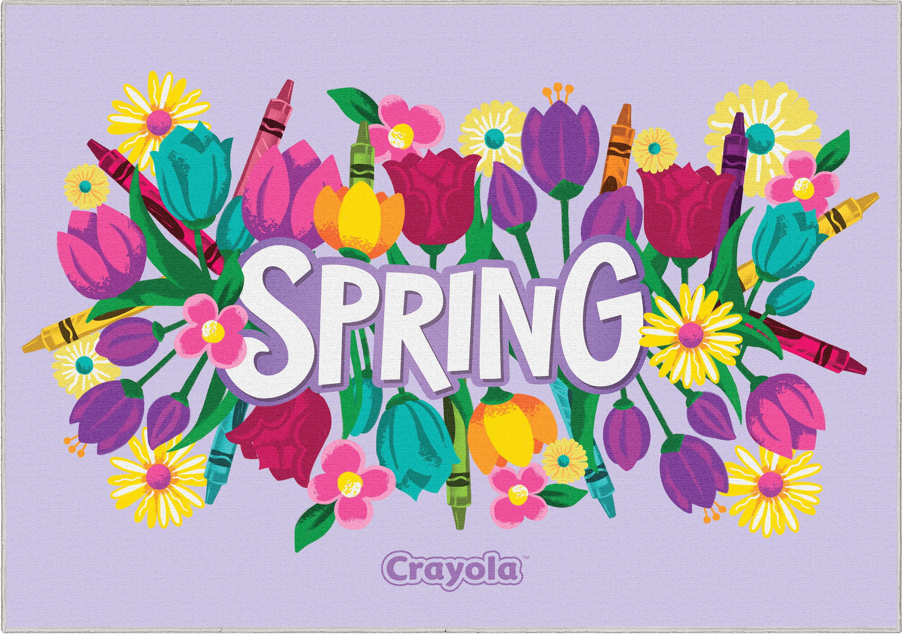 Crayola Spring 5' x 7' Lilac Area Rug by Well Woven - Walmart.com