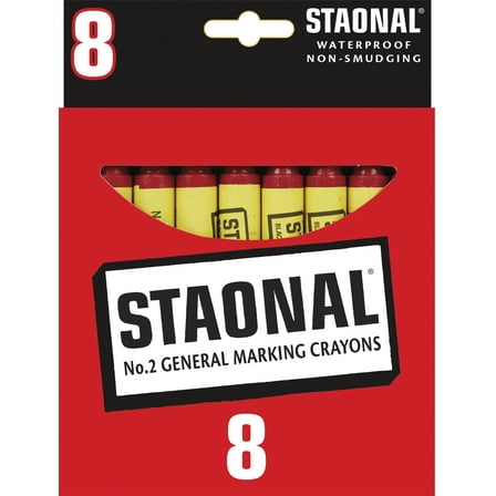 Crayola Staonal General Marking Crayon, Red, Pack Of 8