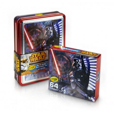 Crayola Star Wars 64 Count Limited Edition Crayons Collectible Crayon Tin, Darth Vader Gift