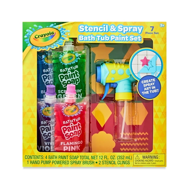Crayola, Stencil and Spray Bathtub Paint Set, Pieces, Child Age