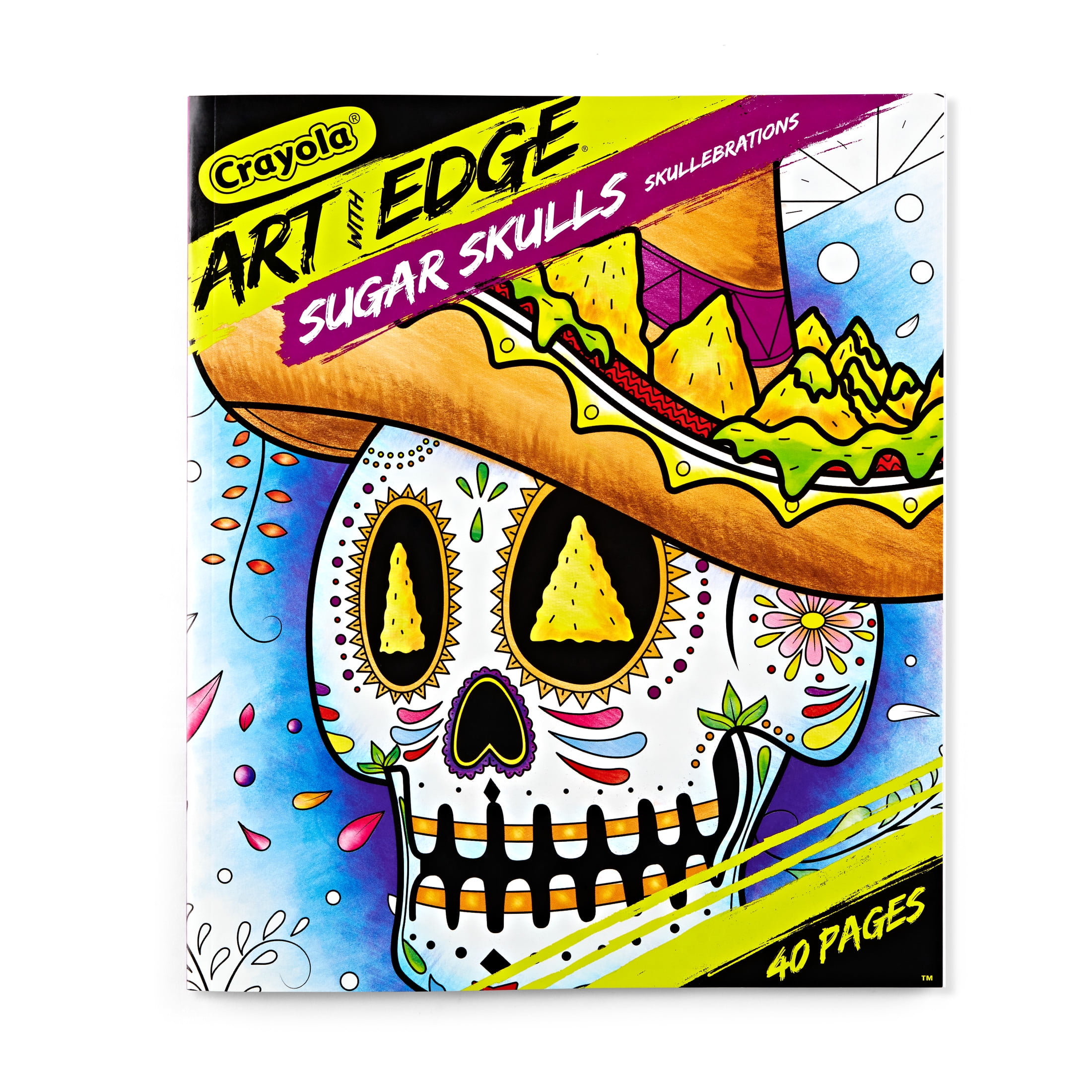 Skull on book アクリル原画 Crayola-Sugar-Skulls-Coloring-