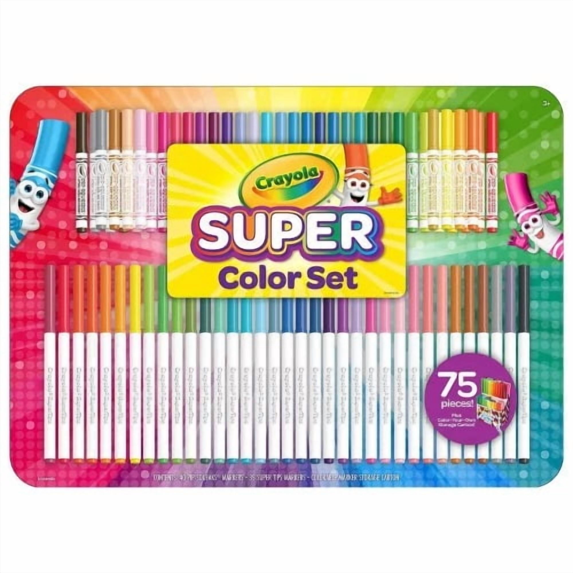 Crayola Super Color Set 75 Piece with Storage Container Washable Marker Set
