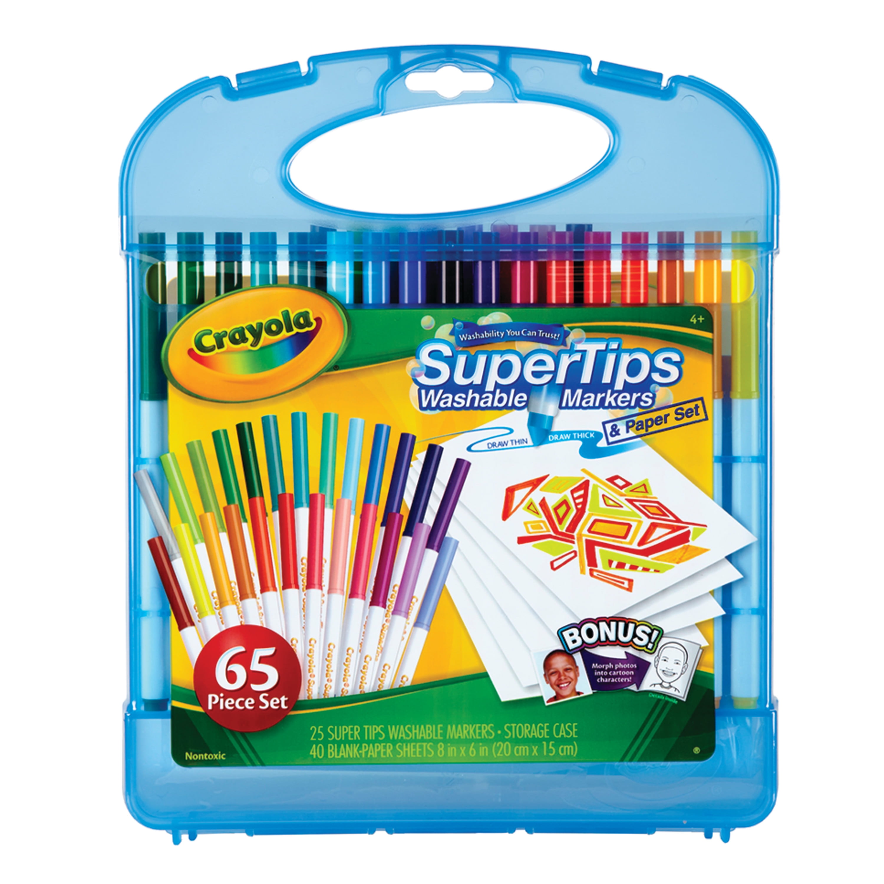 CRAYOLA 24 Washable Fine Tip Assorted School Leisure Marker Pens, Coloured /
