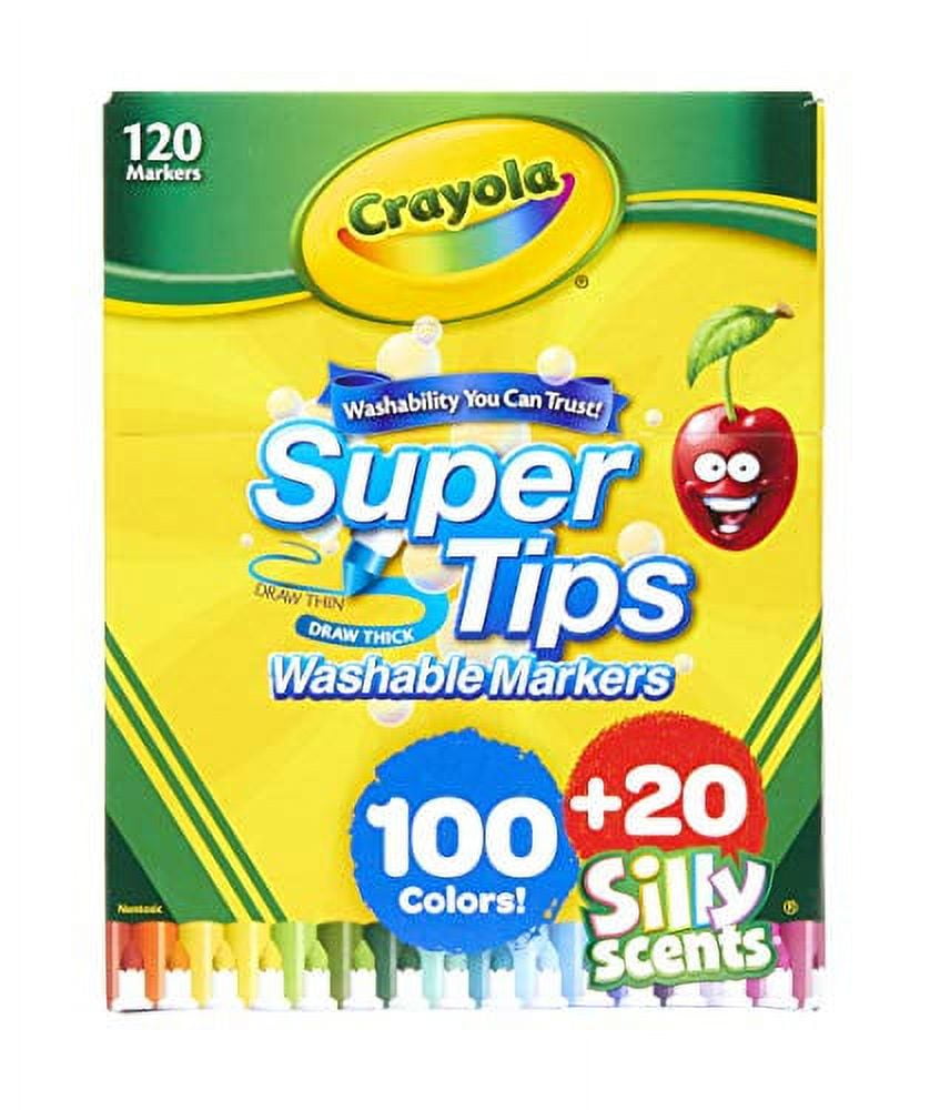 Crayola Super Tips Marker Set (100ct), Fine Point Washable Markers, Drawing  Markers for Kids & Adults, Great for Thick & Thin Lines