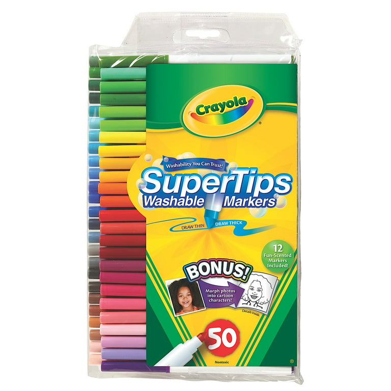 Crayola 20 Super Tips Watercolor Markers Set Children's Non-toxic