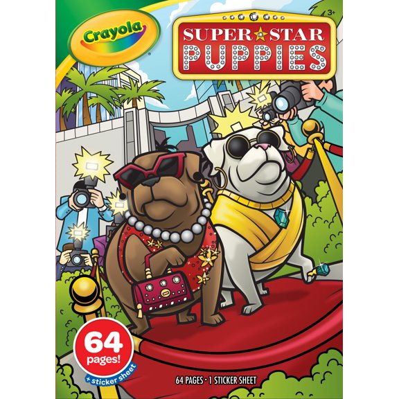 Crayola Superstar Puppies Coloring Book, Beginner Child, 64 Pages