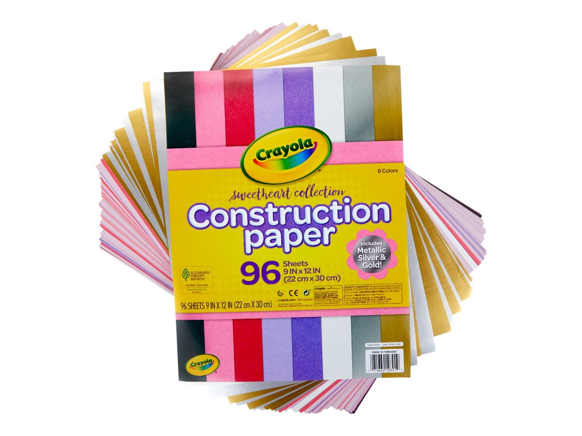 Crayola Construction Paper 9 x 12, 8 Classic Colors (96 Sheets) - Home