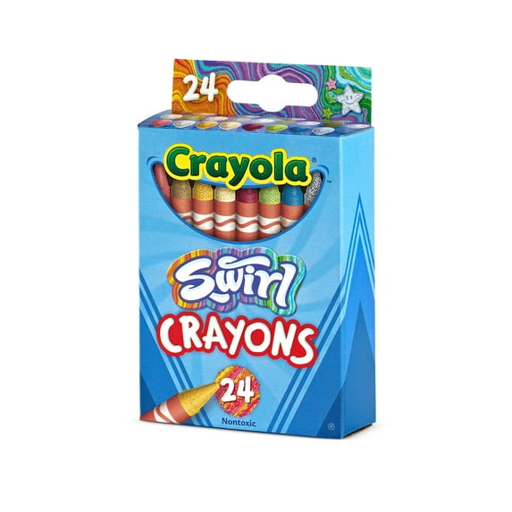 Crayola Swirl Crayons, 24 Ct, Multicolor Crayons, Back to School Supplies for Kids, Classroom Supplies