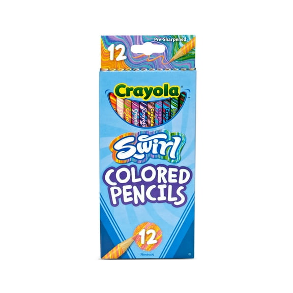 Crayola Swirl Colored Pencils, 12 Ct, Multicolored Rainbow Pencils, Back to School Supplies for Kids, Classroom Supplies