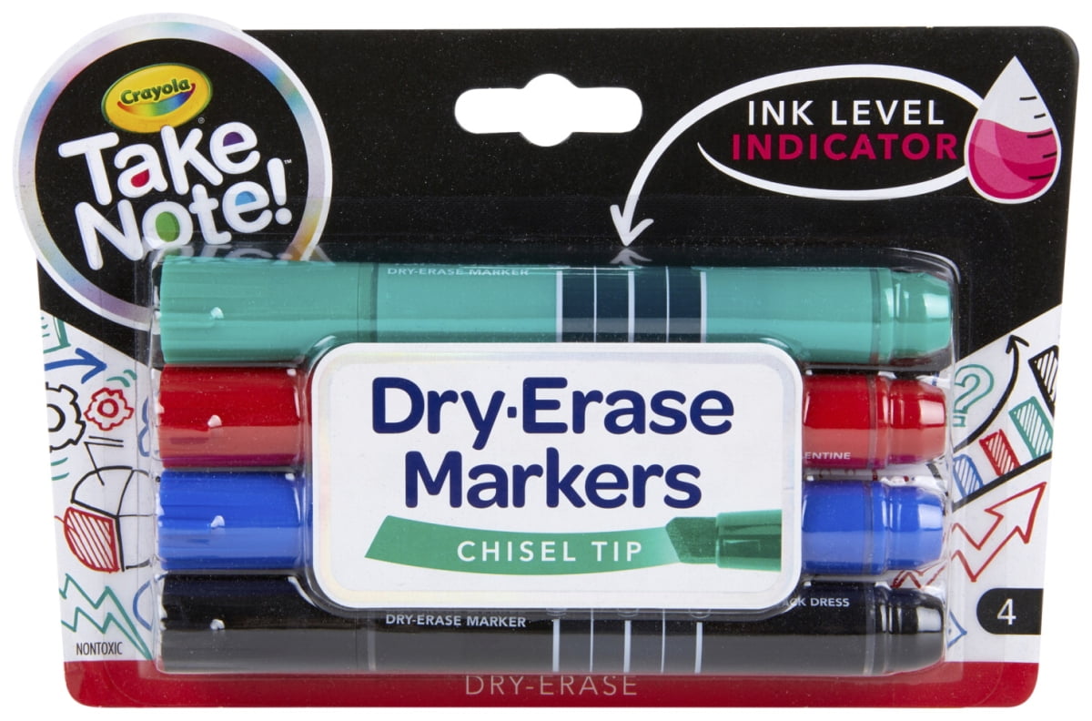 Crayola Take Note Dry Erase Markers with Chisel Tip (Pack of 12