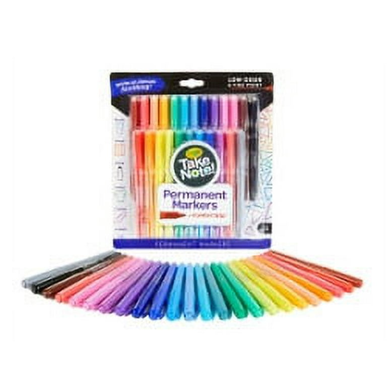 Crayola Take Note Fine Point Permanent Markers - 24 Count 
