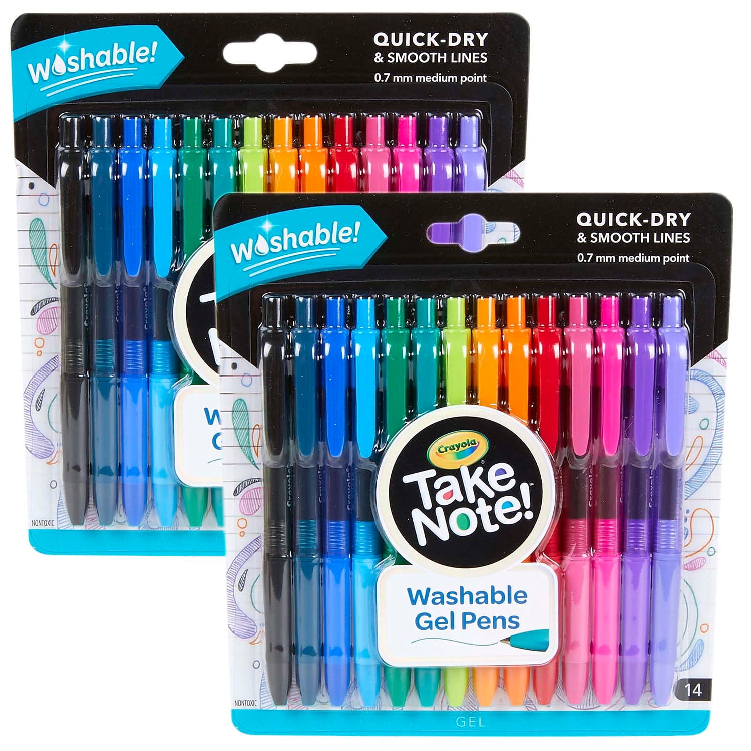 Crayola Take Note! Ultra-Fine Washable Felt-Tip Marker Pen, 6