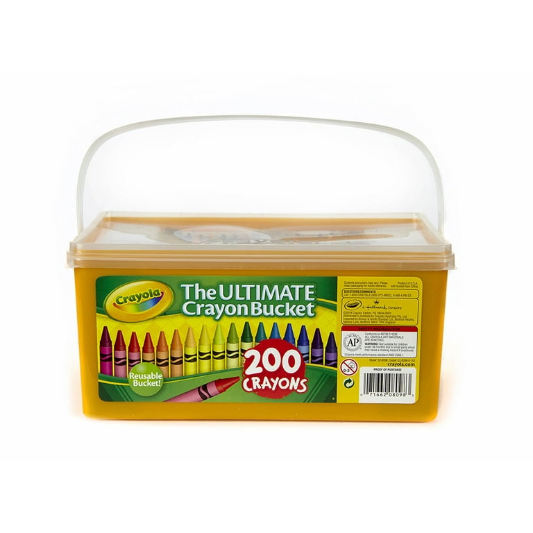 Crayola Ultimate Kids Colorful Crayon Bucket, 200 Pieces