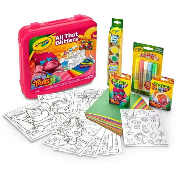 Crayola Trolls All That Glitters Art Set, 50 Pieces