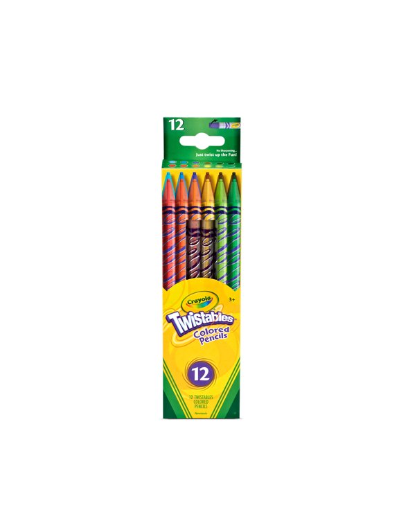 Twistable Colored Pencils, 12 Ct, Back to School Supplies, Arts and Crafts, Classroom Essentials for Teachers and Kids, Ages 3+