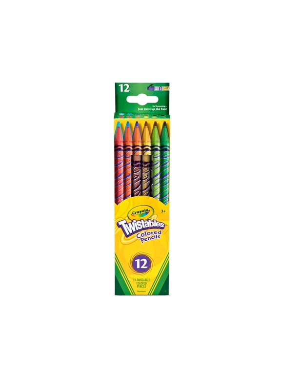 Twistable Colored Pencils, 12 Ct, Back to School Supplies, Arts and Crafts, Classroom Essentials for Teachers and Kids, Ages 3+