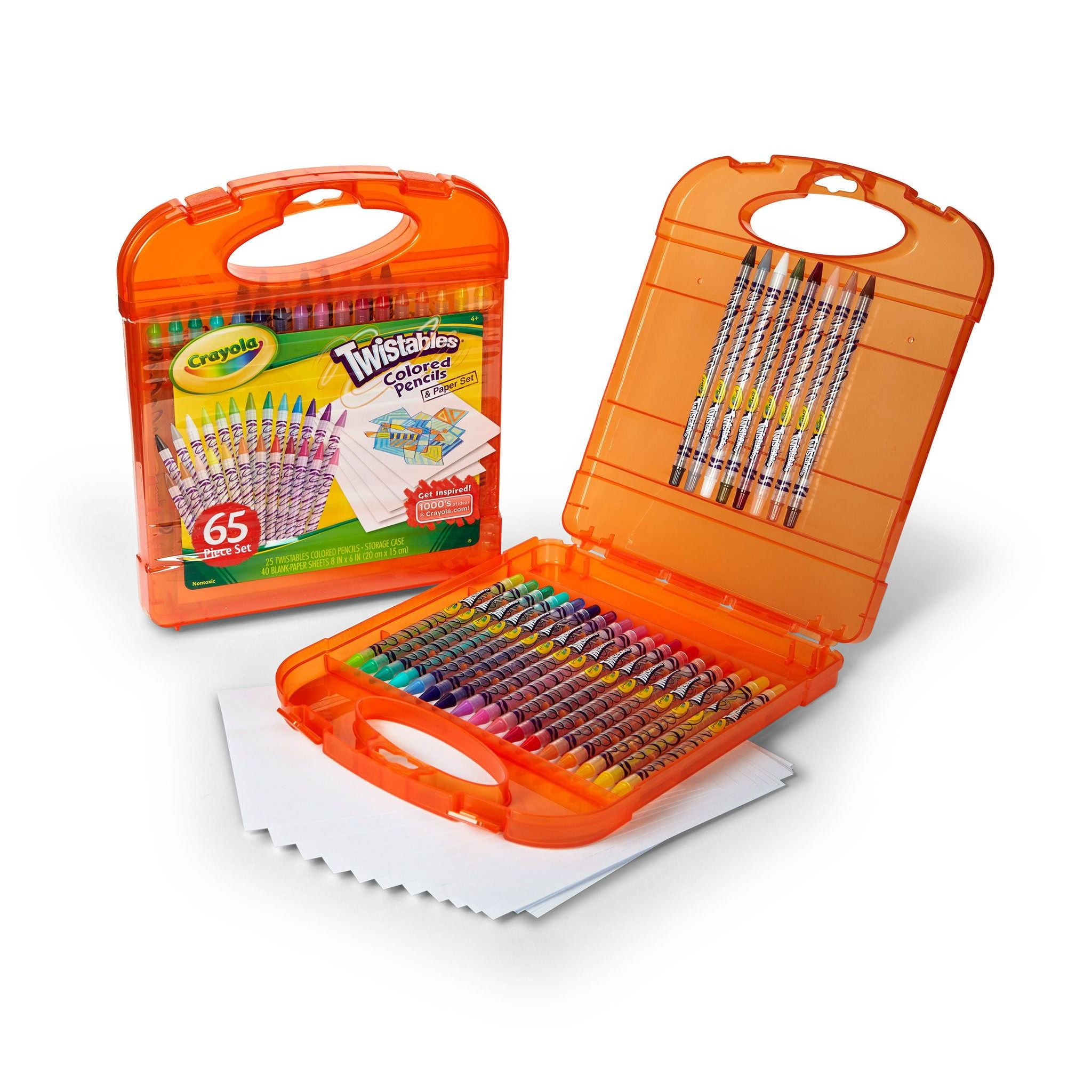 Crayola Twistable Colored Pencils & Paper Set, 65 Piece Set (25 Pencils, 40 Sheets)