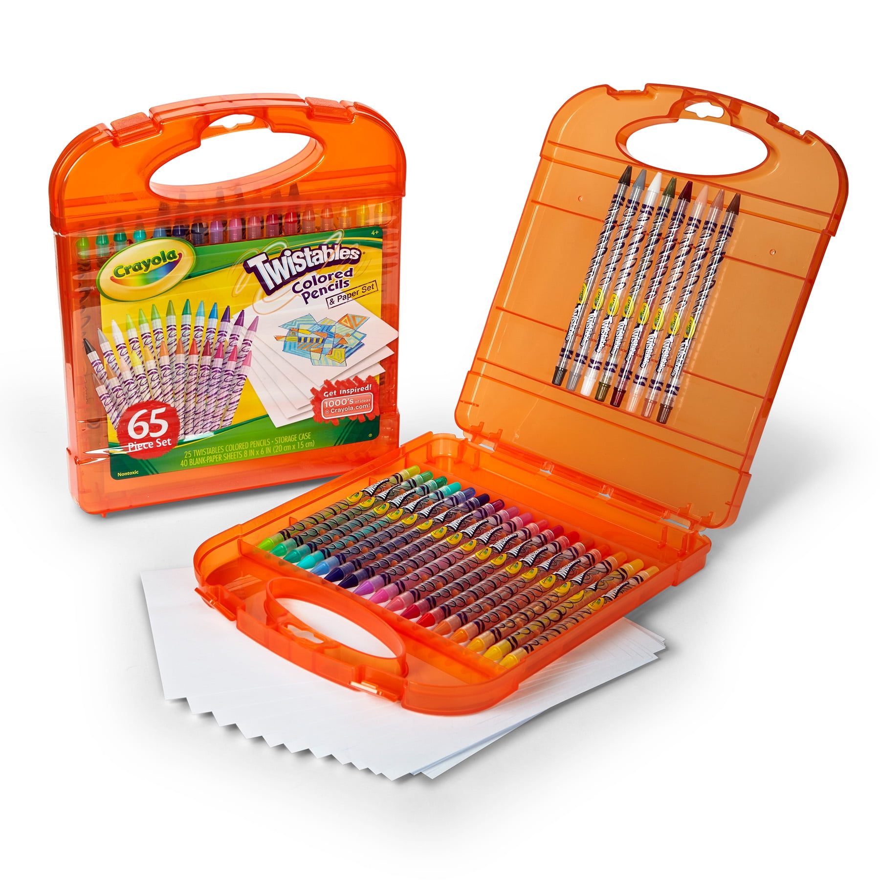 Crayola Twistables 25 Colored Pencils Set with Paper, Toys & Crafts, Art Set, Gift for Kids