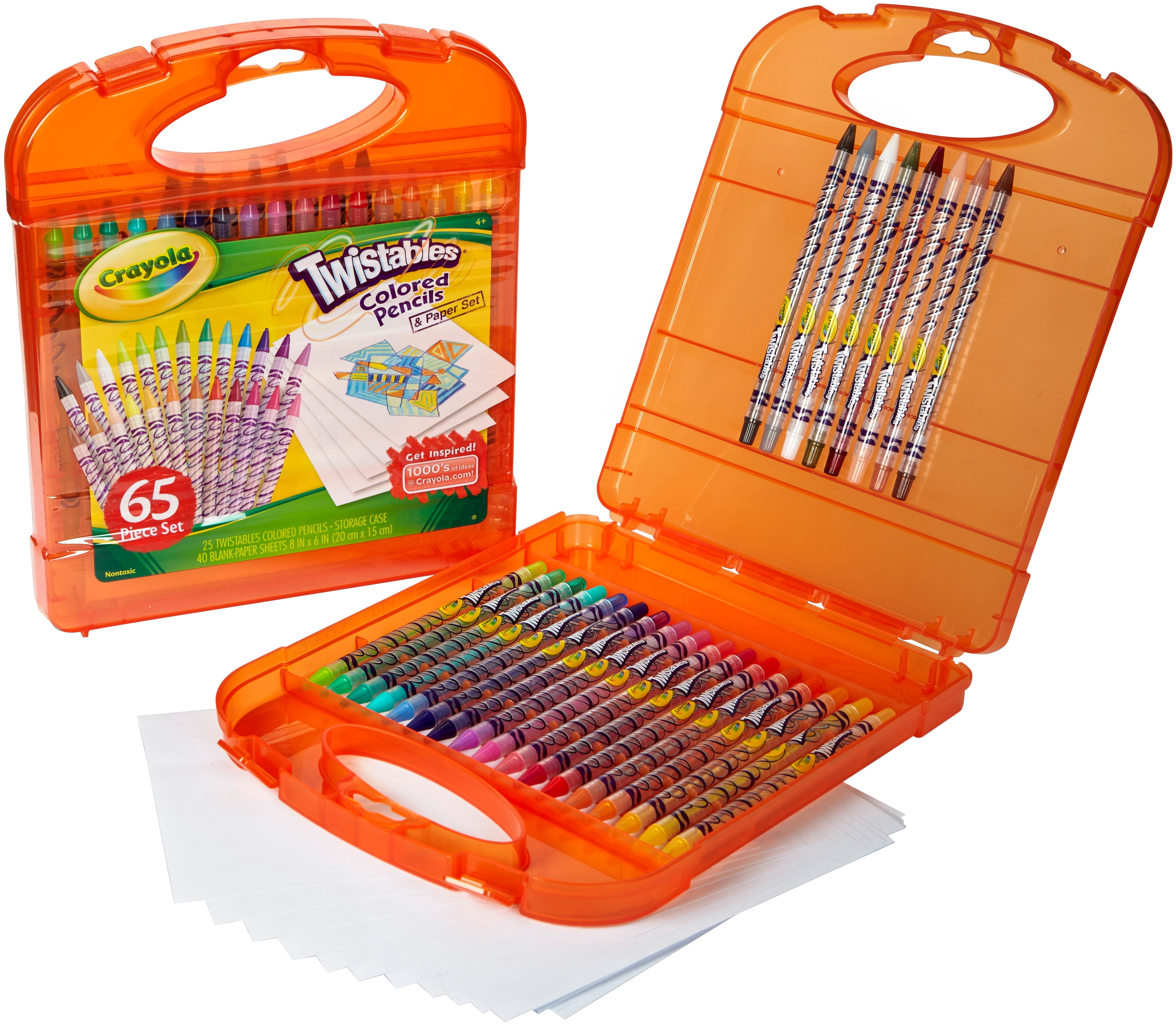 Crayola Twistables 25 Colored Pencils Set with Paper, Back to School Supplies, Arts and Crafts Tools, Coloring Gift for Teachers and Kids, Ages 4+
