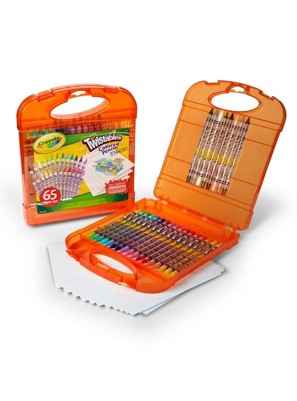 Crayola Twistables Colored Pencils Set (65ct), Kids Drawing Kit, Portable Art Case, Gifts for Child