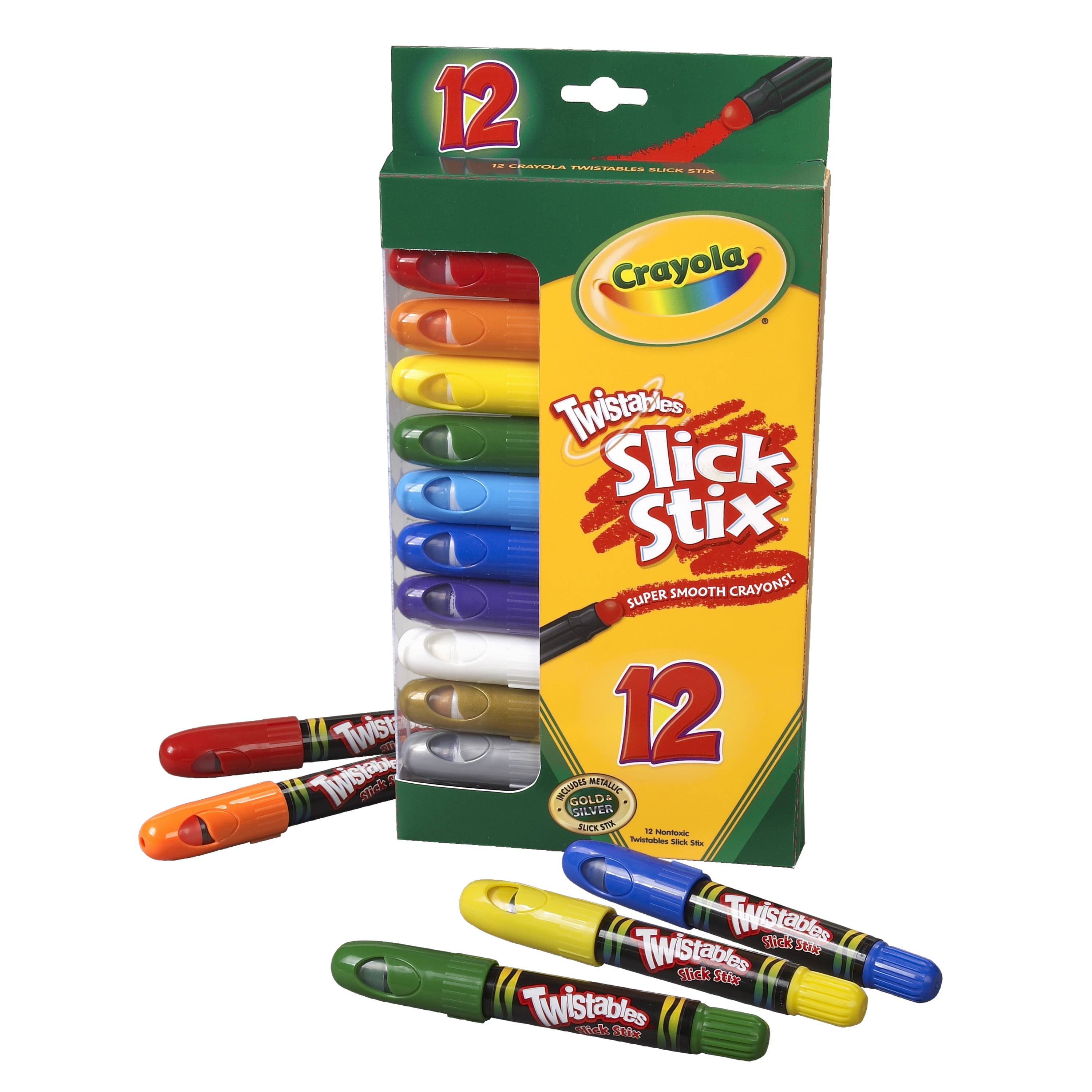 Crayola Twistables Slick Stix, Oil Pastel Alternative, 12ct Assorted  Colors, Gift for Kids 